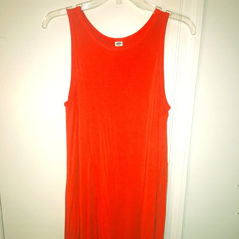 Women's Old Navy Loose Orange Tank Top Dress